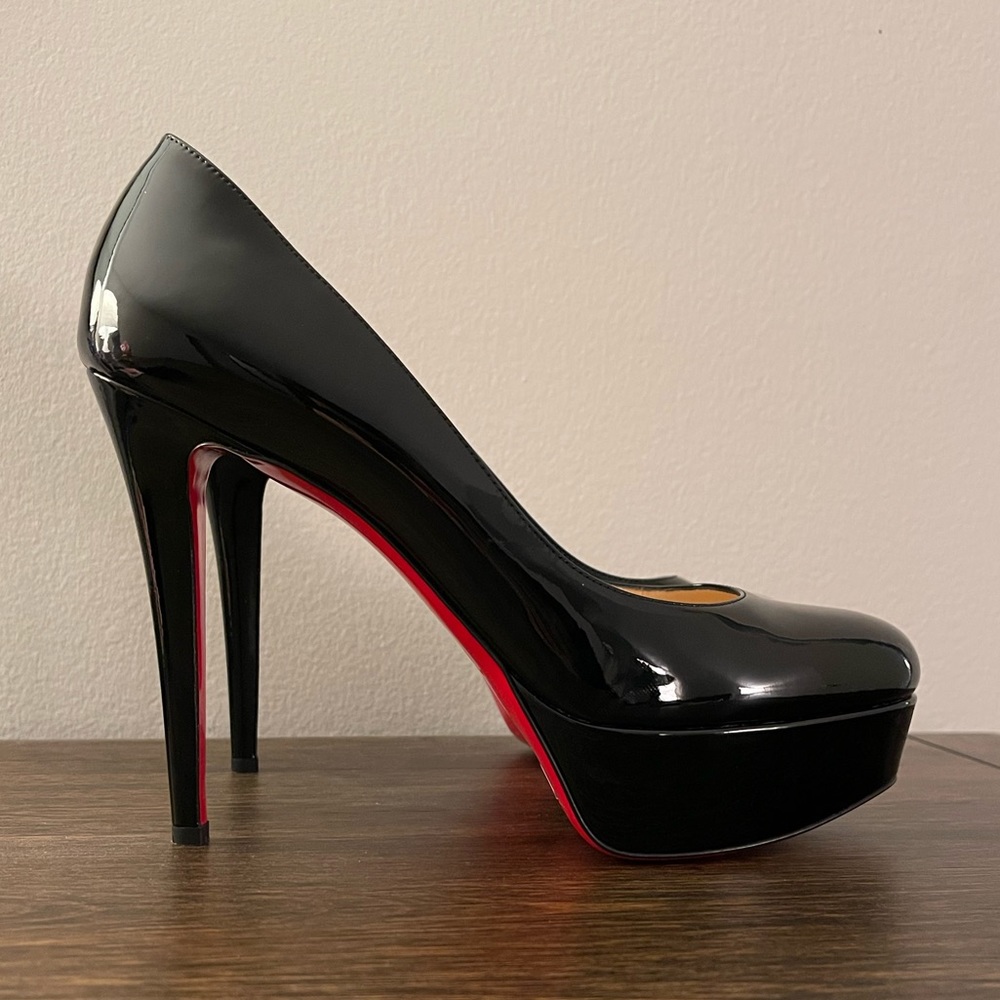 Christian Louboutin Black Bianca 120 Patent Calf Leather Platform Stiletto